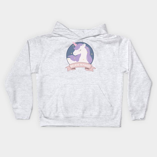 Unicorn Kids Hoodie by valentinahramov